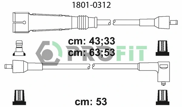1801-0312 PROFIT Комплект проводов зажигания (фото 1)