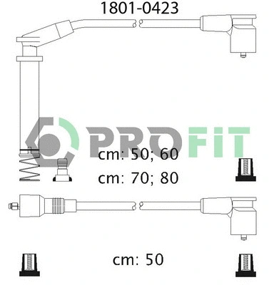 1801-0423 PROFIT Комплект проводов зажигания (фото 1)