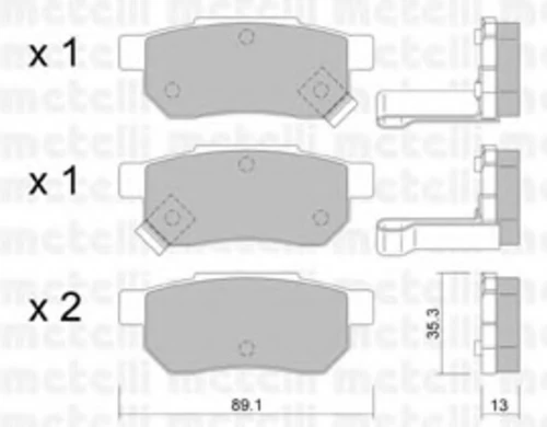 22-0170-1 METELLI Комплект тормозных колодок, дисковый тормоз (фото 2)