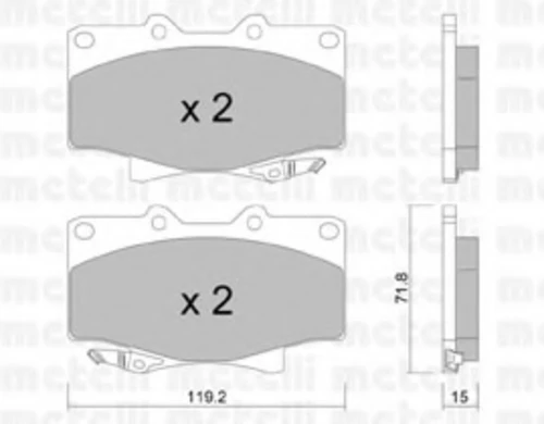 22-0153-0 METELLI Комплект тормозных колодок, дисковый тормоз (фото 2)