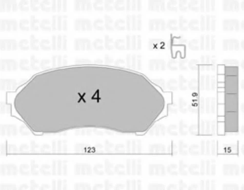 22-0387-0 METELLI Комплект тормозных колодок, дисковый тормоз (фото 2)