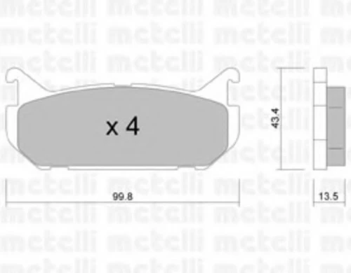 22-0303-0 METELLI Комплект тормозных колодок, дисковый тормоз (фото 2)