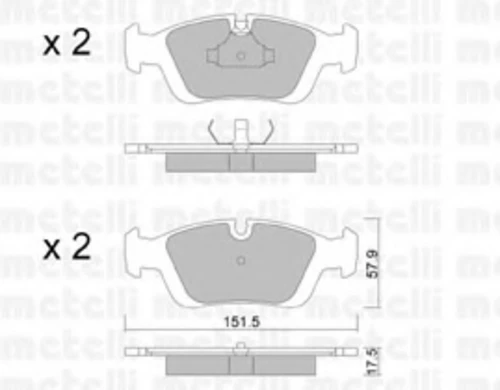 22-0124-0 METELLI Комплект тормозных колодок, дисковый тормоз (фото 2)