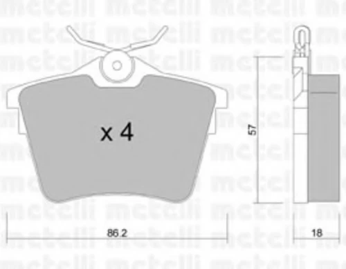 22-0602-0 METELLI Комплект тормозных колодок, дисковый тормоз (фото 2)