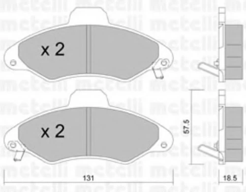 22-0071-1 METELLI Комплект тормозных колодок, дисковый тормоз (фото 2)