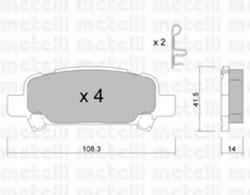 22-0414-0 METELLI Комплект тормозных колодок, дисковый тормоз (фото 2)
