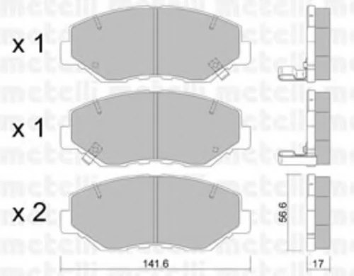 22-0606-0 METELLI Комплект тормозных колодок, дисковый тормоз (фото 2)