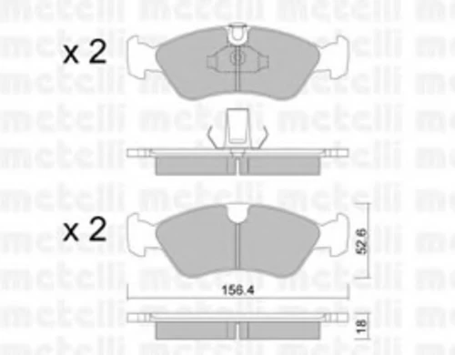 22-0208-0 METELLI Комплект тормозных колодок, дисковый тормоз (фото 2)