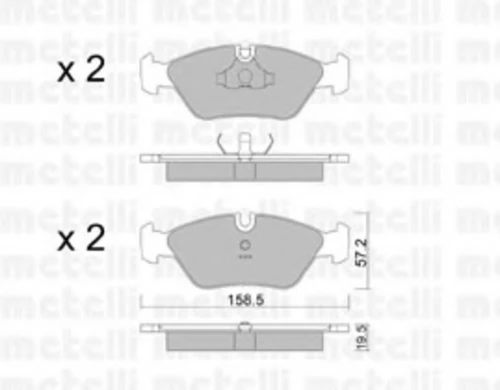 22-0091-0 METELLI Комплект тормозных колодок, дисковый тормоз (фото 2)