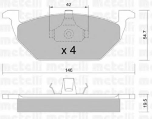 22-0211-0 METELLI Комплект тормозных колодок, дисковый тормоз (фото 2)