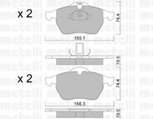 22-0118-0 METELLI Комплект тормозных колодок, дисковый тормоз (фото 2)