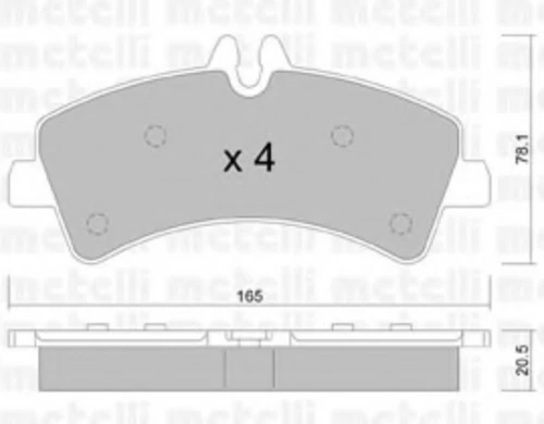 22-0674-0 METELLI Комплект тормозных колодок, дисковый тормоз (фото 2)