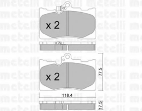 22-0799-0 METELLI Комплект тормозных колодок, дисковый тормоз (фото 2)