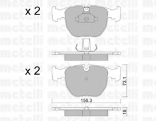 22-0559-0 METELLI Комплект тормозных колодок, дисковый тормоз (фото 2)