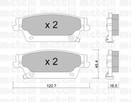 22-0701-0 METELLI Комплект тормозных колодок, дисковый тормоз (фото 2)