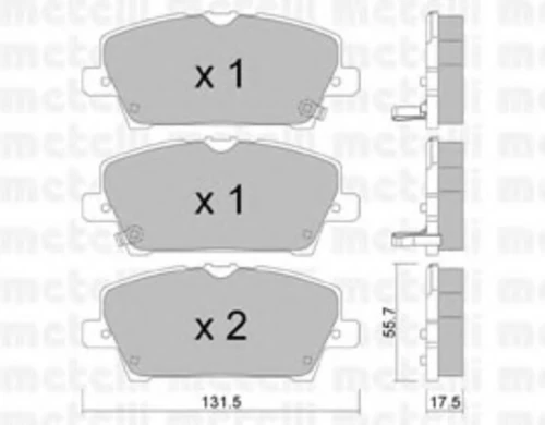 22-0728-0 METELLI Комплект тормозных колодок, дисковый тормоз (фото 2)