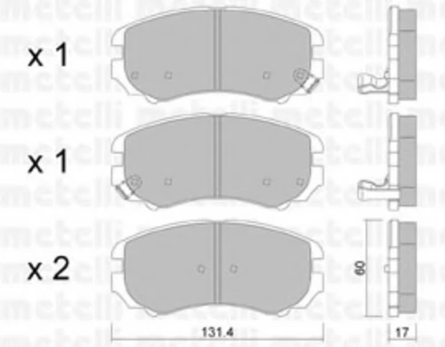 22-0503-0 METELLI Комплект тормозных колодок, дисковый тормоз (фото 2)