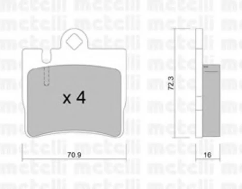 22-0597-0 METELLI Комплект тормозных колодок, дисковый тормоз (фото 2)