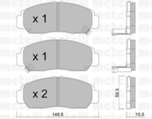 22-0462-0 METELLI Комплект тормозных колодок, дисковый тормоз (фото 2)