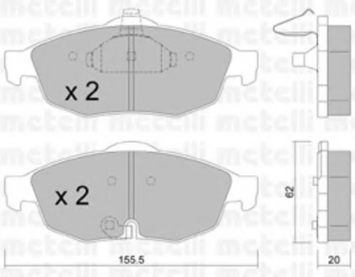 22-0715-0 METELLI Комплект тормозных колодок, дисковый тормоз (фото 2)