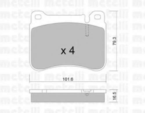 22-0668-0 METELLI Комплект тормозных колодок, дисковый тормоз (фото 2)