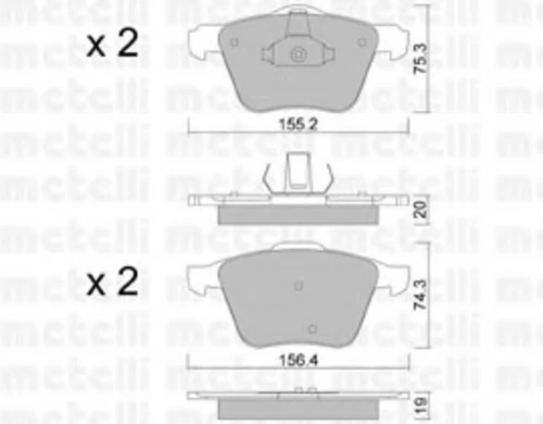 22-0599-1 METELLI Комплект тормозных колодок, дисковый тормоз (фото 2)