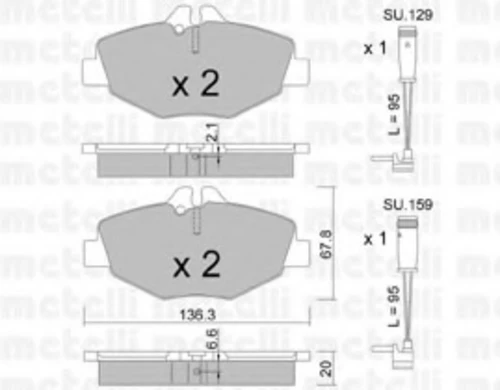 22-0562-0K METELLI Комплект тормозных колодок, дисковый тормоз (фото 2)