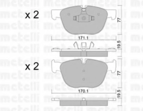 22-0770-0 METELLI Комплект тормозных колодок, дисковый тормоз (фото 2)