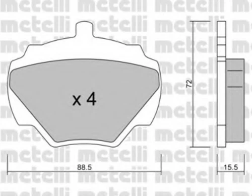 22-0353-0 METELLI Комплект тормозных колодок, дисковый тормоз (фото 2)