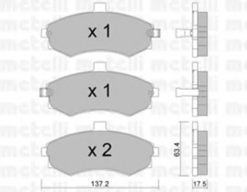 22-0504-0 METELLI Комплект тормозных колодок, дисковый тормоз (фото 2)