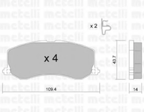 22-0417-0 METELLI Комплект тормозных колодок, дисковый тормоз (фото 2)