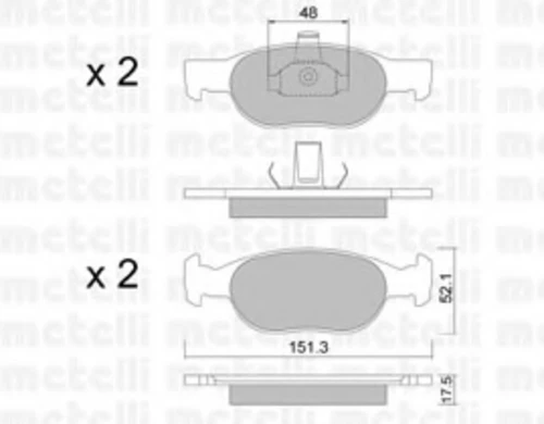 22-0079-2 METELLI Комплект тормозных колодок, дисковый тормоз (фото 2)