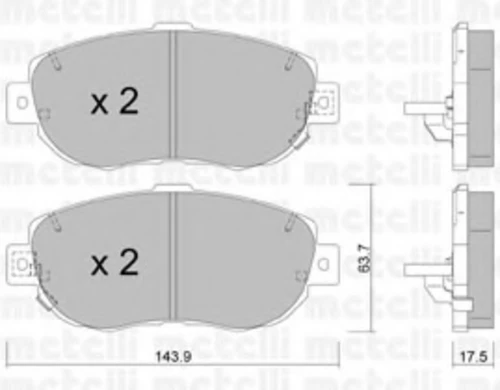 22-0756-0 METELLI Комплект тормозных колодок, дисковый тормоз (фото 2)