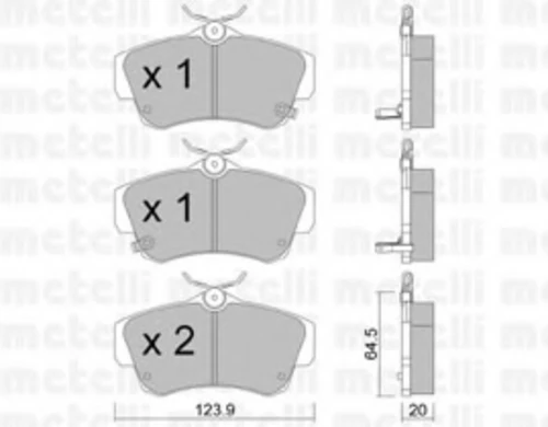 22-0521-0 METELLI Комплект тормозных колодок, дисковый тормоз (фото 2)