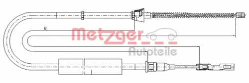 10.7507 METZGER Тросик, cтояночный тормоз (фото 2)