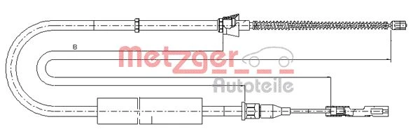 10.7507 METZGER Тросик, cтояночный тормоз (фото 3)
