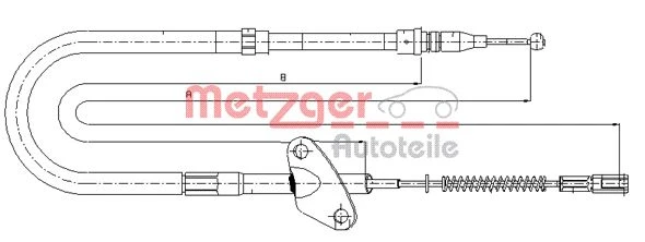 10.9871 METZGER Тросик, cтояночный тормоз (фото 3)