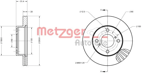 6110169 METZGER Тормозной диск (фото 2)