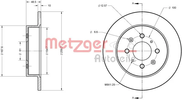 6110400 METZGER Тормозной диск (фото 3)