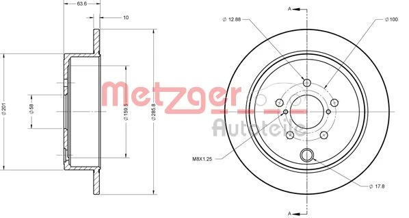 6110099 METZGER Тормозной диск (фото 2)