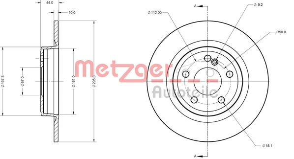6110732 METZGER Тормозной диск (фото 3)