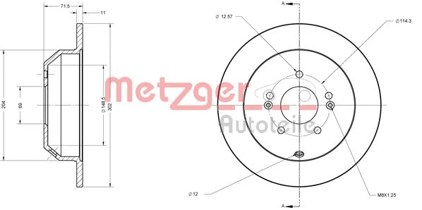 6110460 METZGER Тормозной диск (фото 3)