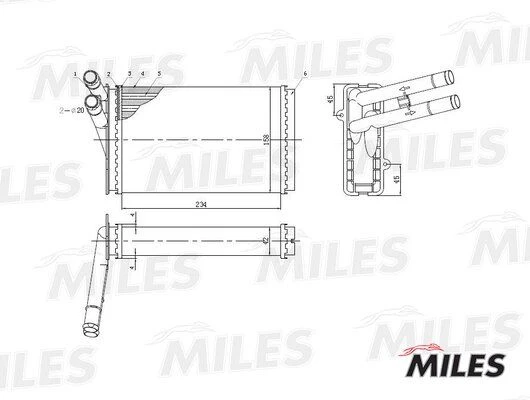 ACHM003 MILES Теплообменник, отопление салона (фото 4)