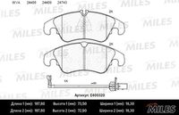 E400320 MILES Комплект тормозных колодок, дисковый тормоз (фото 3)