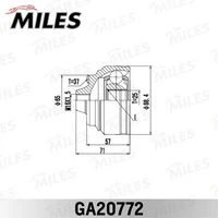 GA20772 MILES Шарнирный комплект, приводной вал (фото 4)