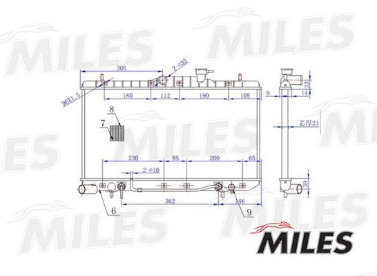 ACRM066 MILES Радиатор, охлаждение двигателя (фото 4)
