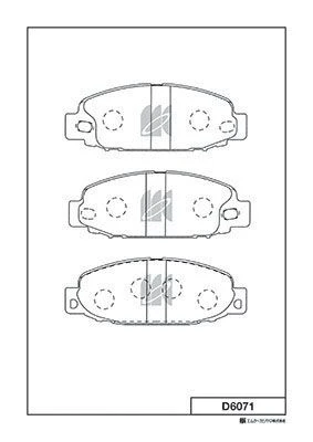 D6071 MK KASHIYAMA Комплект тормозных колодок, дисковый тормоз (фото 2)