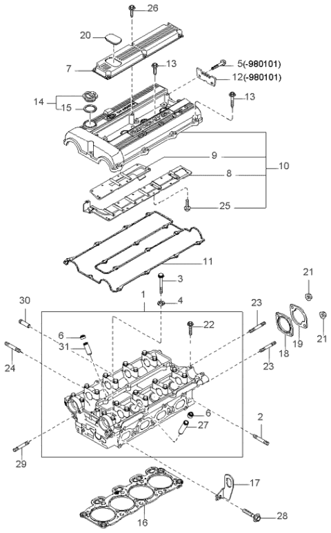 0K01310193A HYUNDAI/KIA/MOBIS Прокладка головки блока цилиндров (10714040/060516/0013602/12 корея, республика) (фото 5)