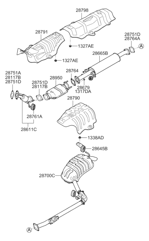 2876428020 HYUNDAI/KIA/MOBIS Прокладка глушителя hyundai accent/elantra/coupe/sonata/sportage/magentis кат (фото 4)