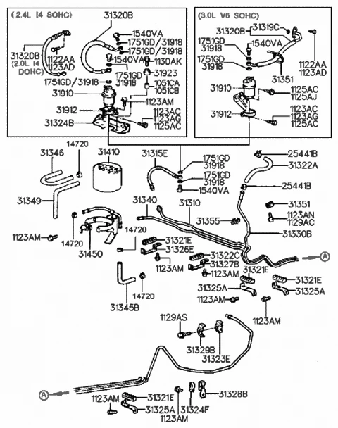 3191136000 HYUNDAI/KIA/MOBIS Фильтр топливный hyundai sonata 1.8/2.0 89-91/2.4 89-93 (фото 2)